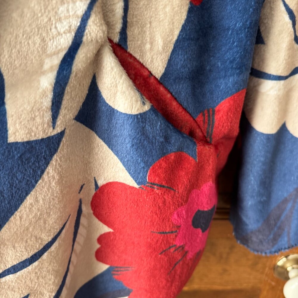 NWT Johnny Was Adler Blue/Red/Fuchsia/Tan Flowers Hooded Sherpa Jacket X-Large - Picture 5 of 12